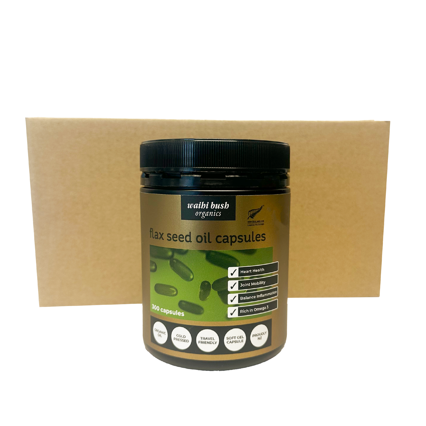 Flax Seed Oil Original Capsules 300 Carton of 6 Pottles