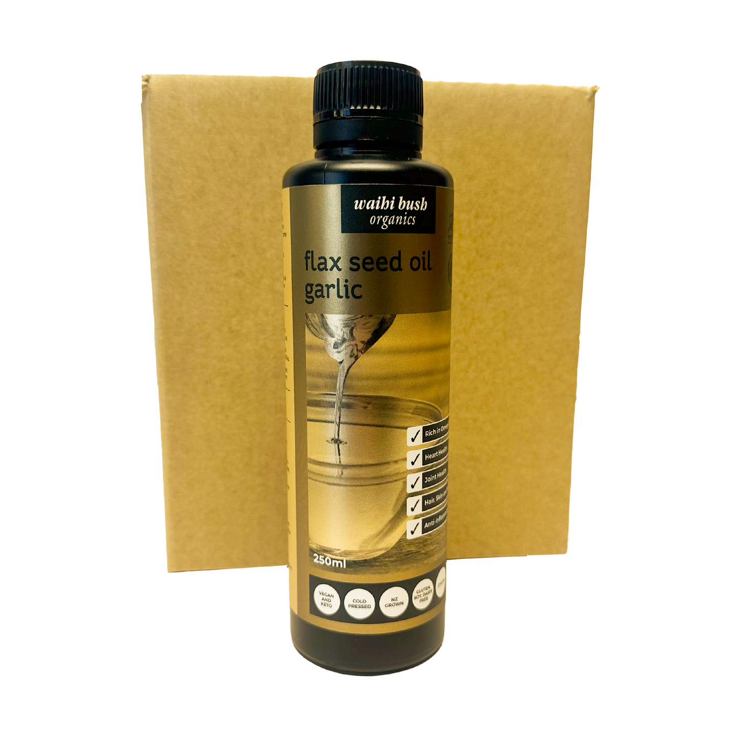 Flax Seed Oil Garlic 250ml Carton of 9 Bottles