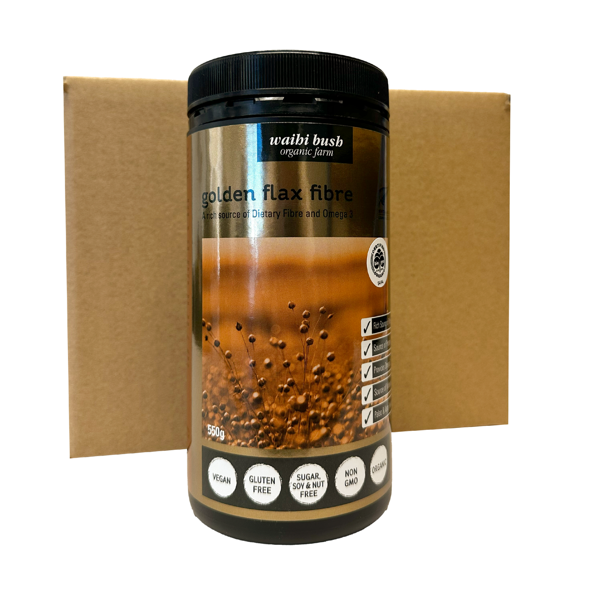 Golden Flax Fibre 550g Carton of 5 Pottles