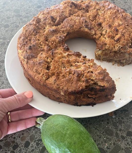 Dairy-free, Egg-free, Spiced Feijoa Cake