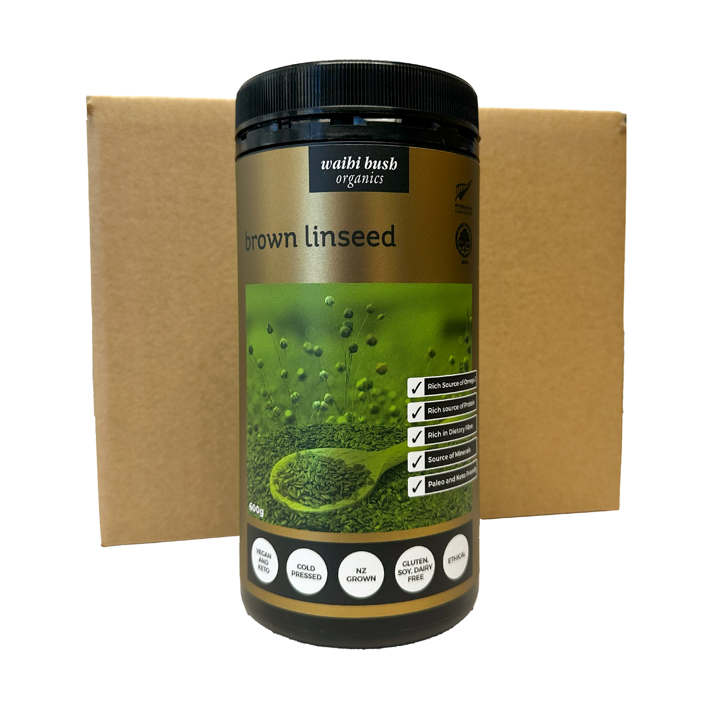 Brown Linseed 600g Carton of 5 Pottles